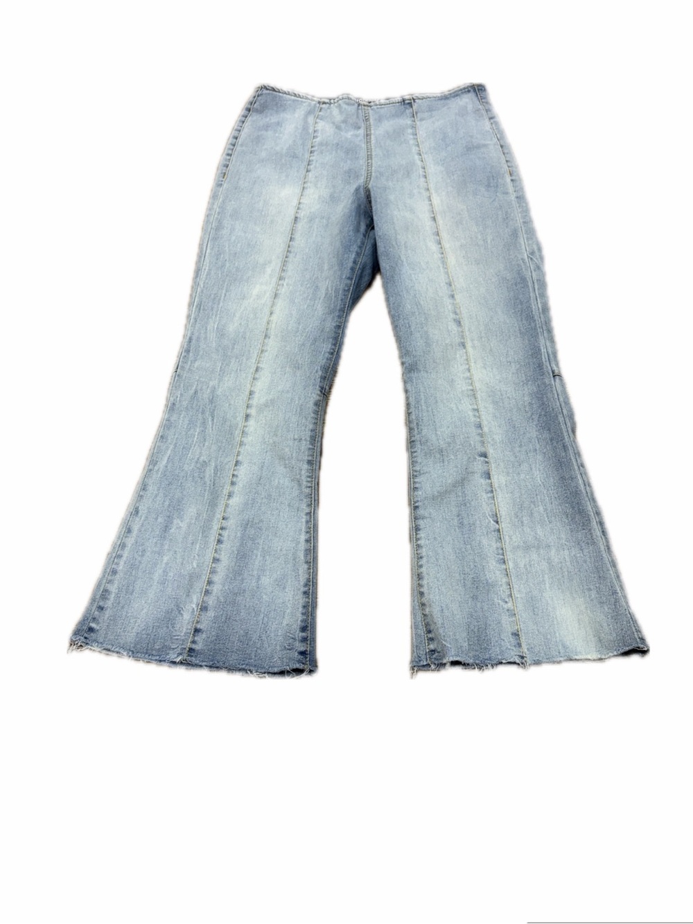 I.N.C. International High-Rise Pull-On Cropped Flare Jeans 10/30 Raw Hem Boho
